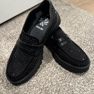 Sam & Libby Black Studded Penny Loafers for women